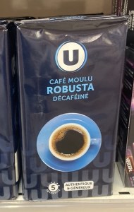 Café Moulu Robusta Décaféiné 5 Intensité