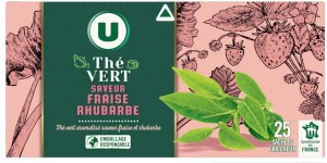 Thé Vert Saveur Fraise Rhubarbe 25 Sachets
