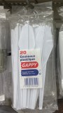 20 Couteau Blanc En Plastique
